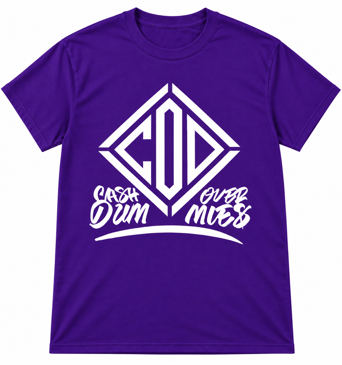 Cash Over Dummies Graphic T-Shirt White & Black/ Unisex Short Sleeve