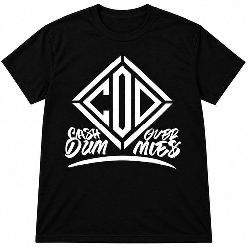 Cash Over Dummies Graphic T-Shirt White & Black/ Unisex Short Sleeve